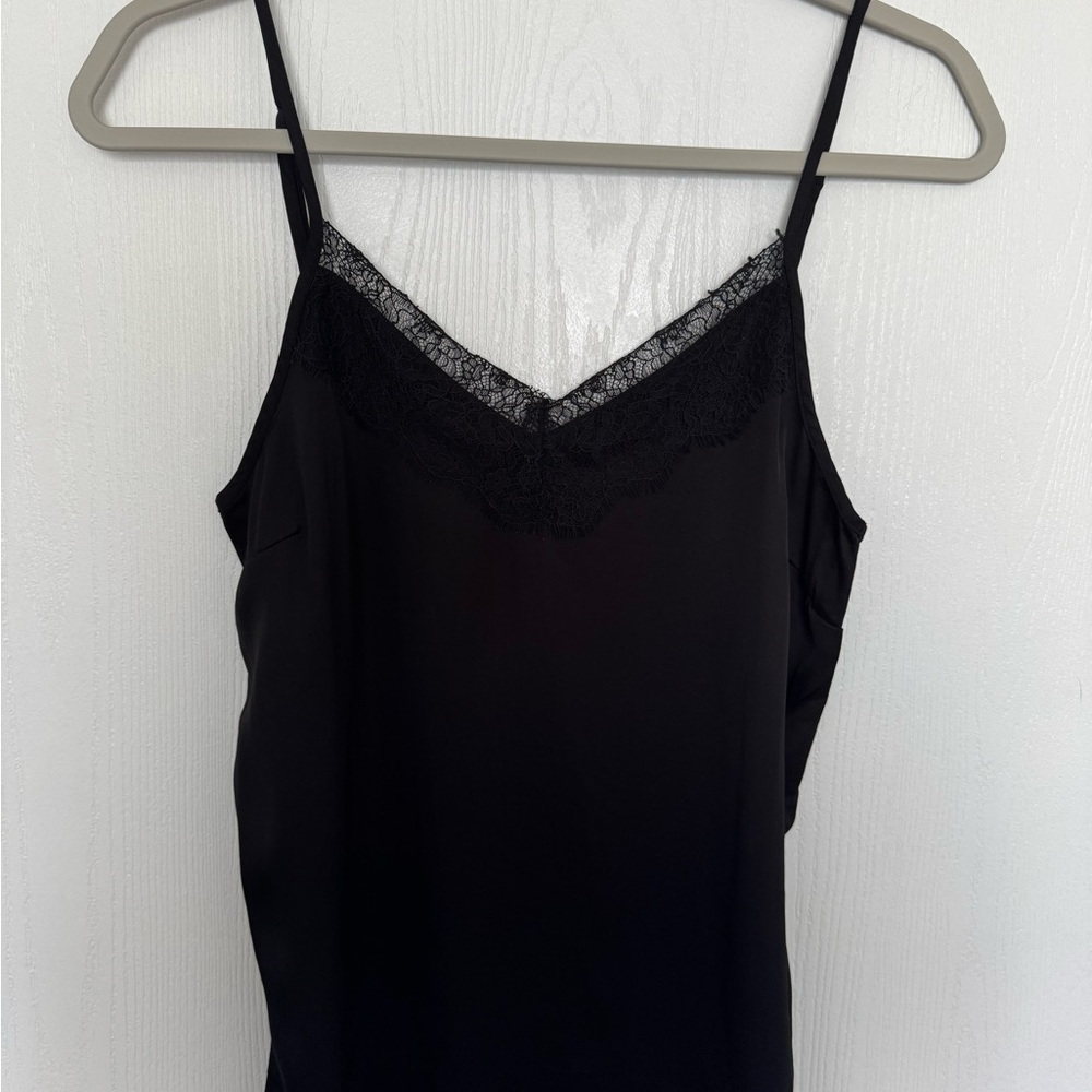 Black Lace Trim Cami Top